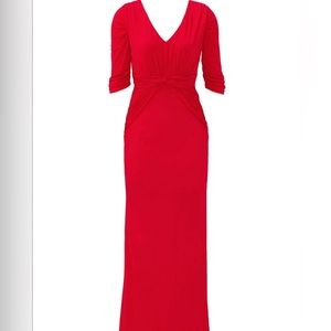 Badgley Mischka “Layla" Draped Train Dress